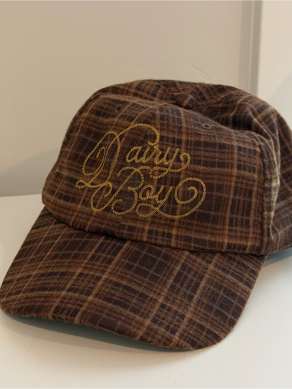 Dairy Boy Wool-Flannel Autograph Baseball Hat Brown Tonal Embroidered Script